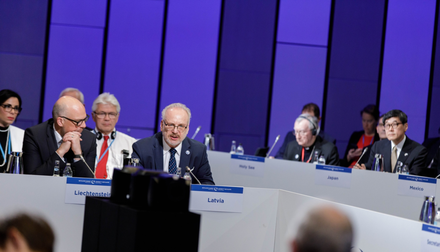 17.05.2023. Valsts prezidenta Egila Levita uzruna Eiropas Padomes valstu un valdību vadītāju 4. augstākā līmeņa sanāksmes vispārējās debatēs “Vienoti ap mūsu vērtībām”