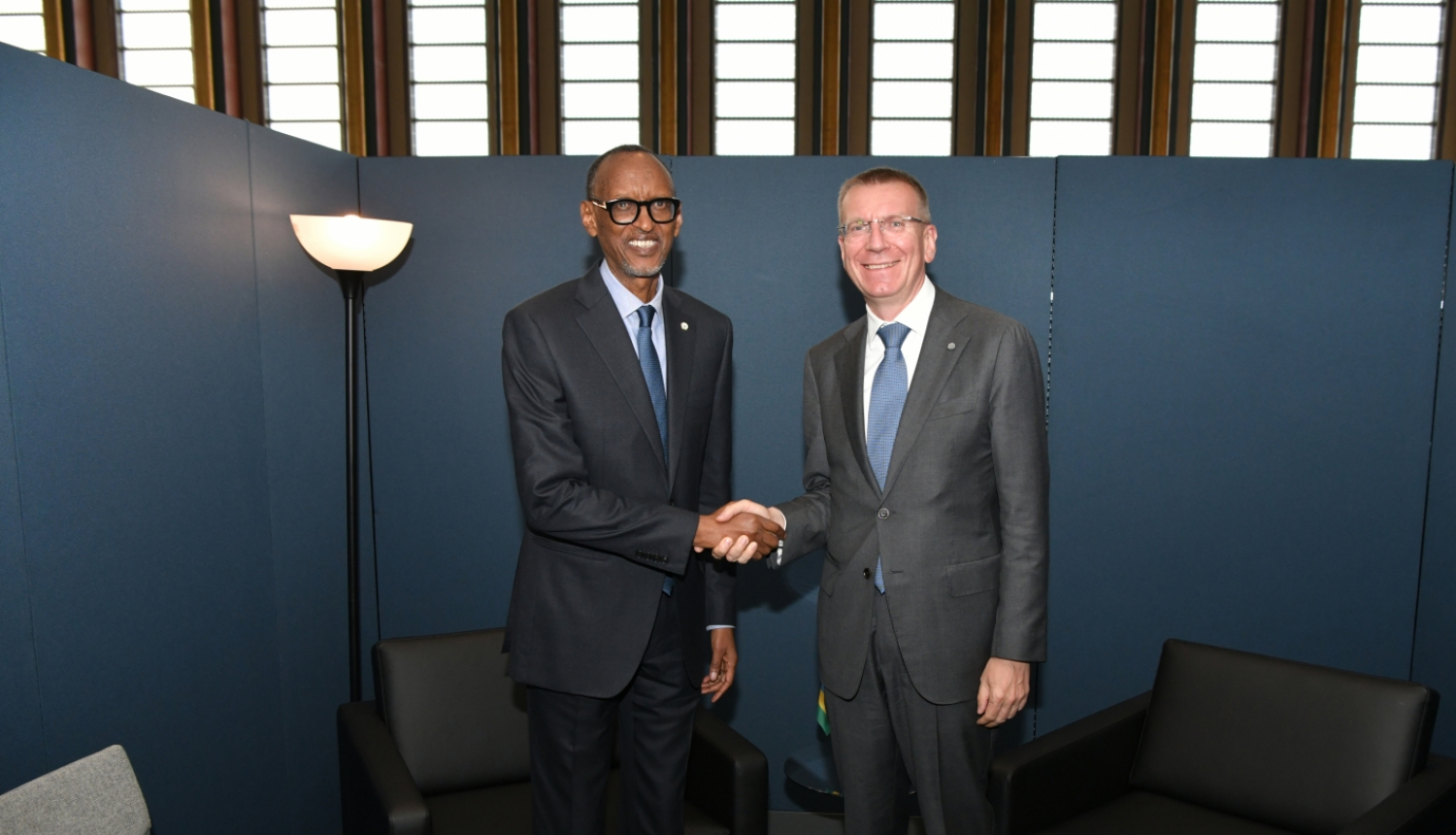 19.09.2023. Valsts prezidents Edgars Rinkēvičs ANO Ģenerālās asamblejas 78. sesijas laikā Ņujorkā tiekas ar Ruandas prezidentu Polu Kagame (Paul Kagame)