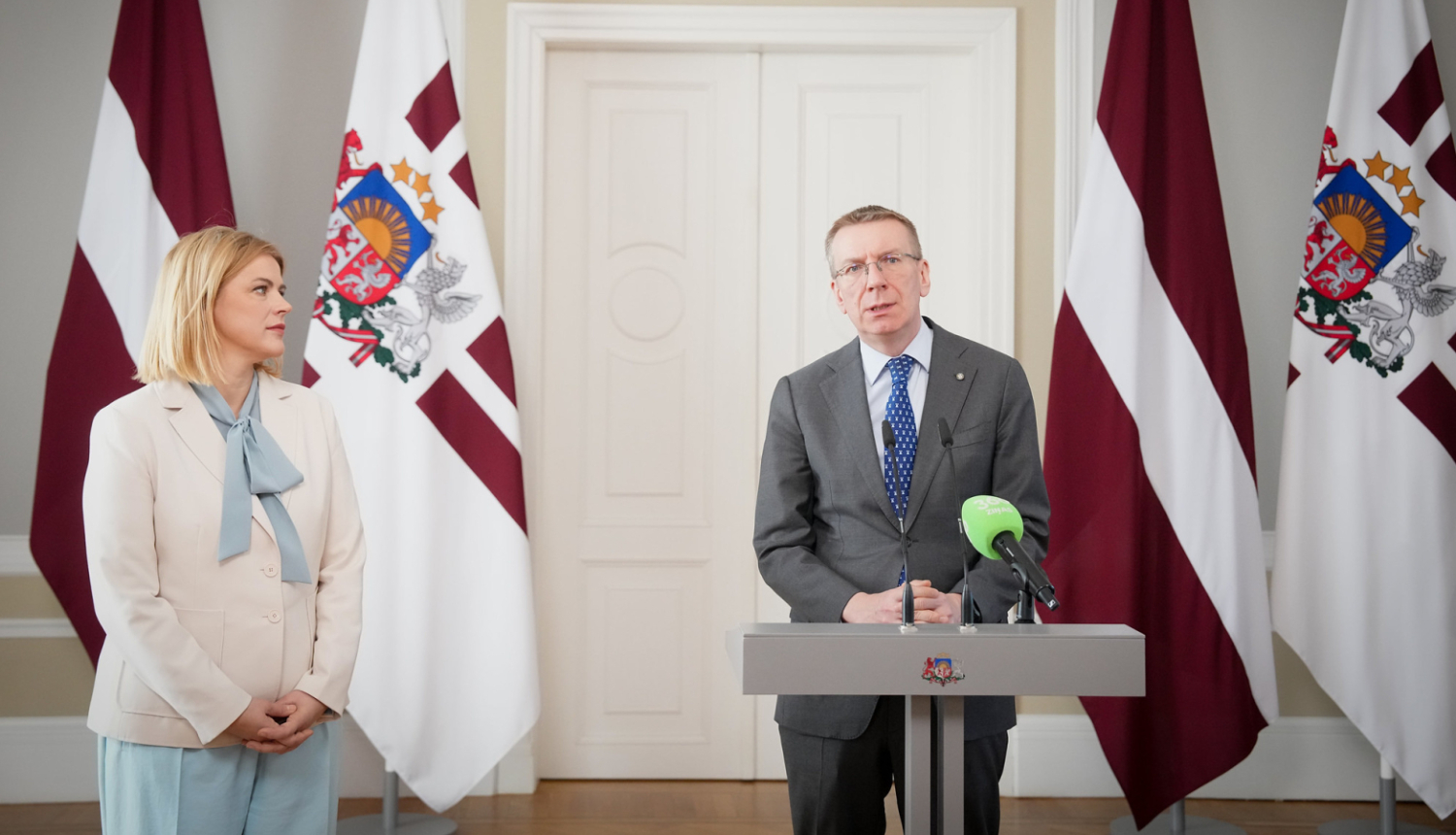 Valsts prezidenta Edgara Rinkēviča un Ministru prezidentes Evikas Siliņas preses konference