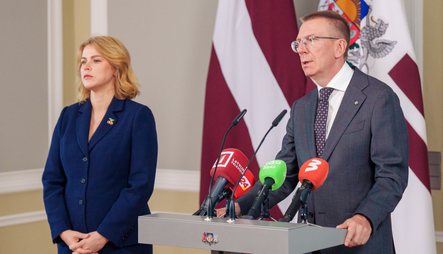 Valsts prezidenta Edgara Rinkēviča un Ministru prezidentes Evikas Siliņas preses konference