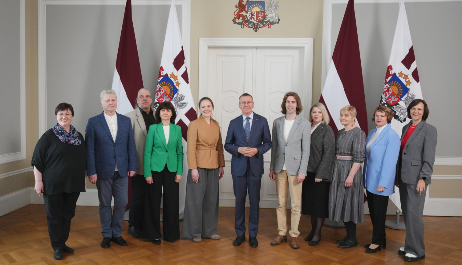 13.05.2025. Valsts prezidenta Edgara Rinkēviča tikšanās ar XIII Latvijas Skolu jaunatnes dziesmu un deju svētku radošo komandu