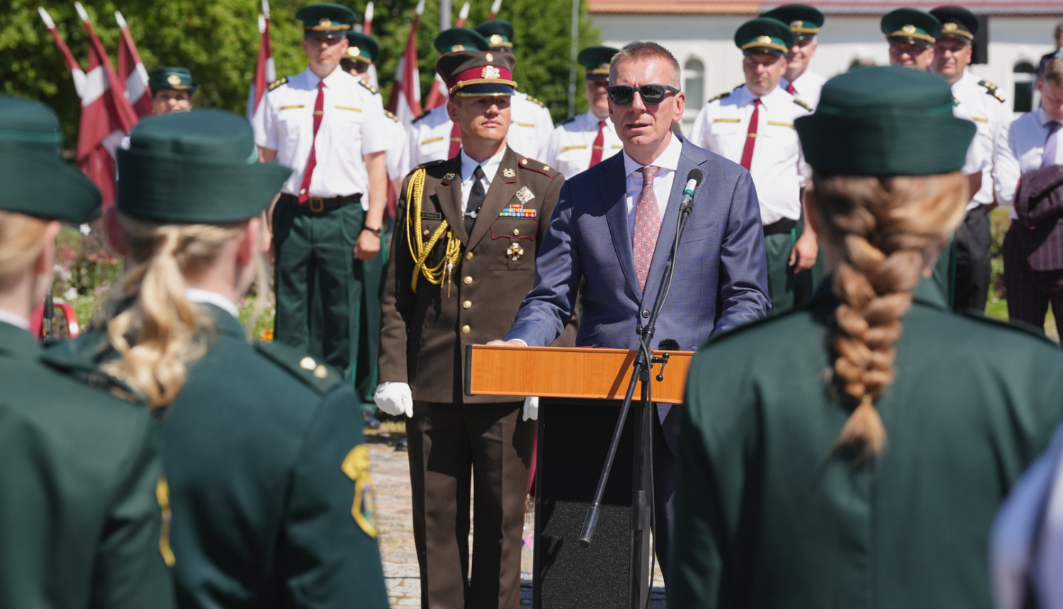Valsts prezidents uzrunā Valsts robežsardzes koledžas izlaiduma cerermonijas dalībniekus