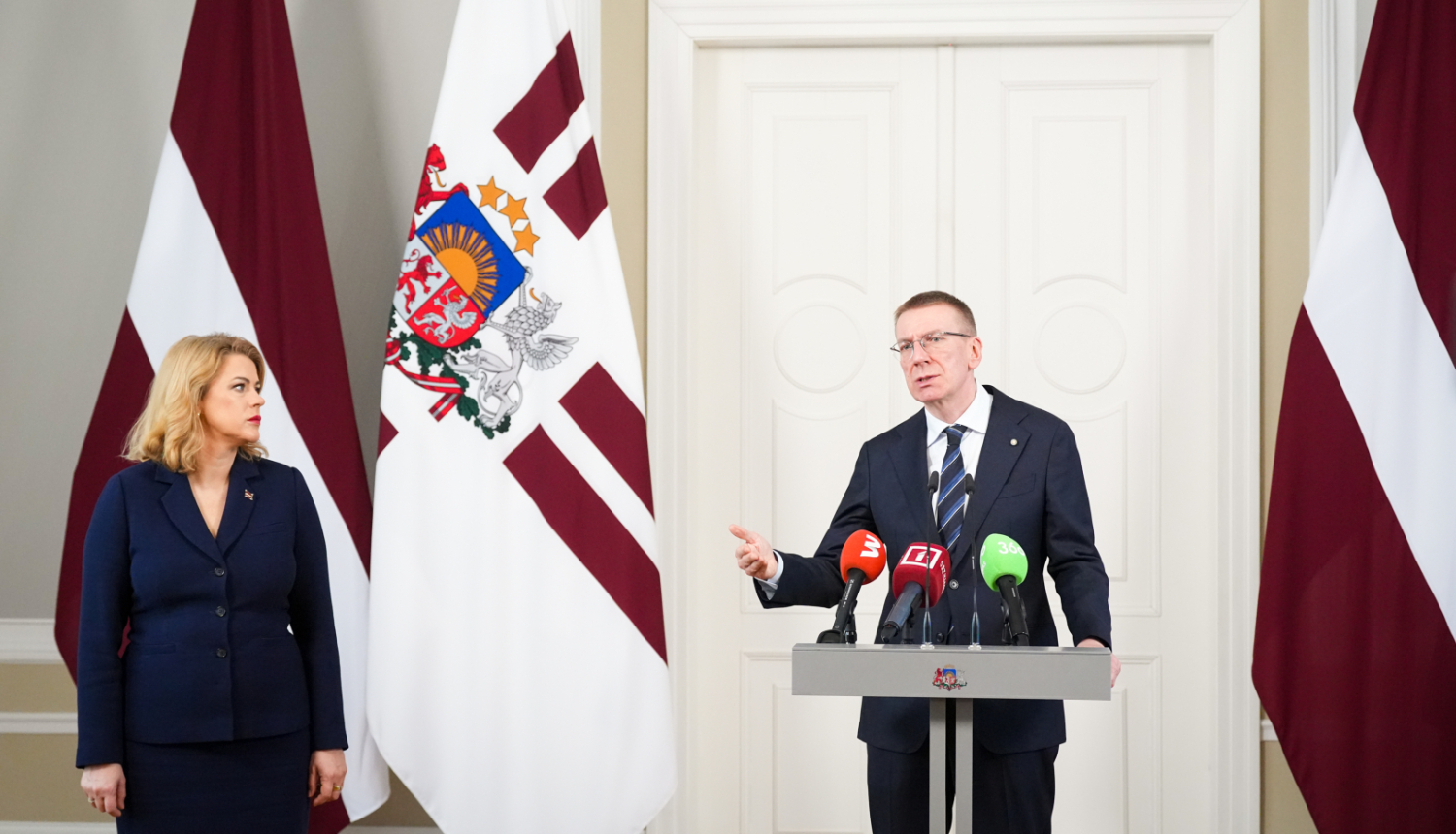 Valsts prezidents un Ministru prezidente preses konferencē