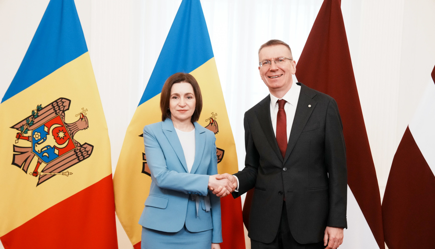 Valsts prezidents Edgars Rinkēvičs tiekas ar Moldovas prezidenti Maiju Sandu Rīgas pilī