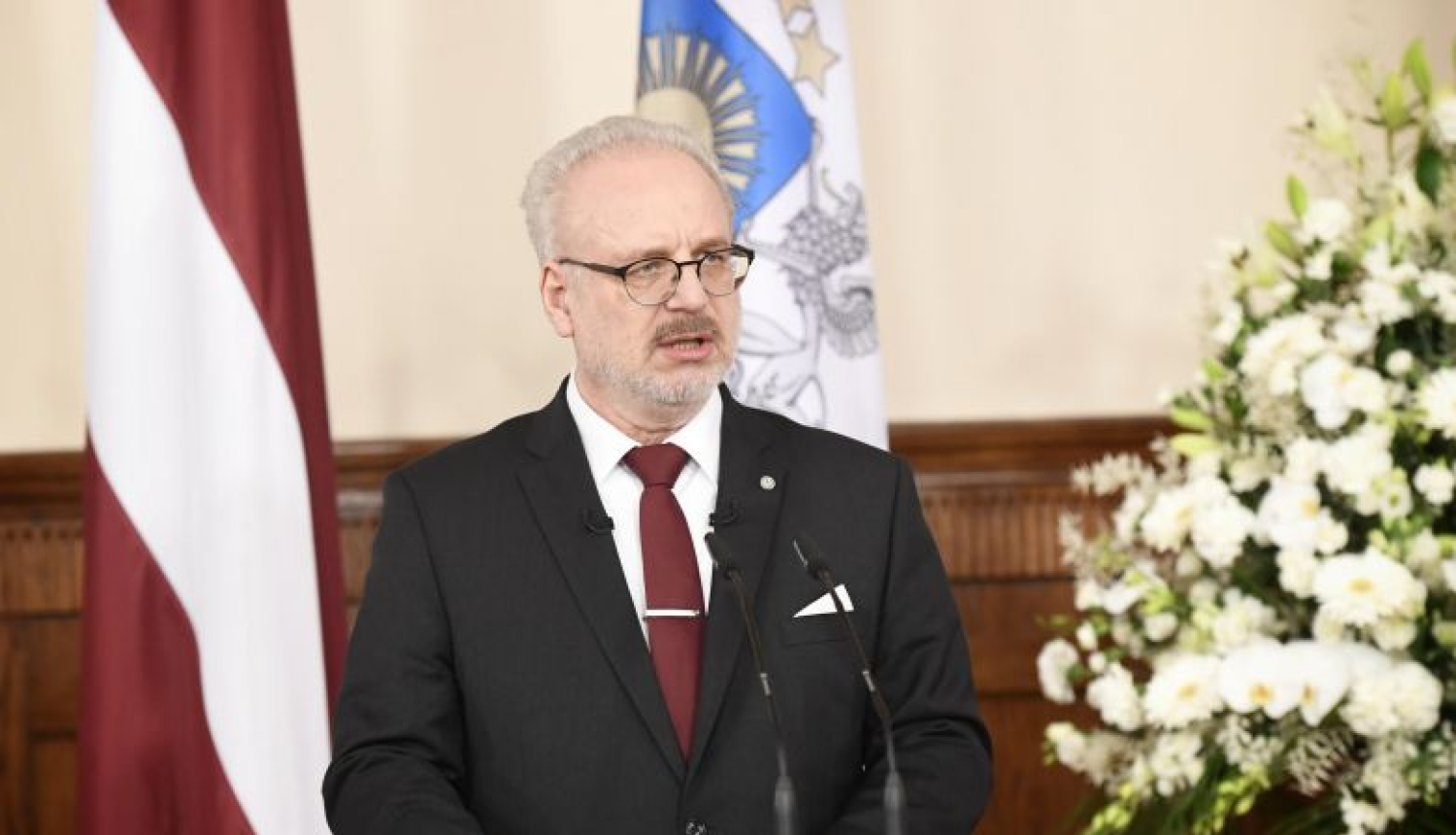 Valsts prezidenta Egila Levita runa augstāko valsts apbalvojumu svinīgās pasniegšanas ceremonijā