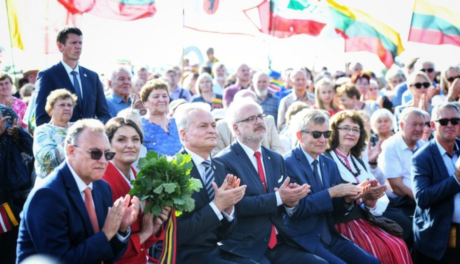 Valsts prezidenta Egila Levita uzruna uz Latvijas–Lietuvas robežas Grenctālē, atzīmējot Baltijas ceļa 30. gadadienu