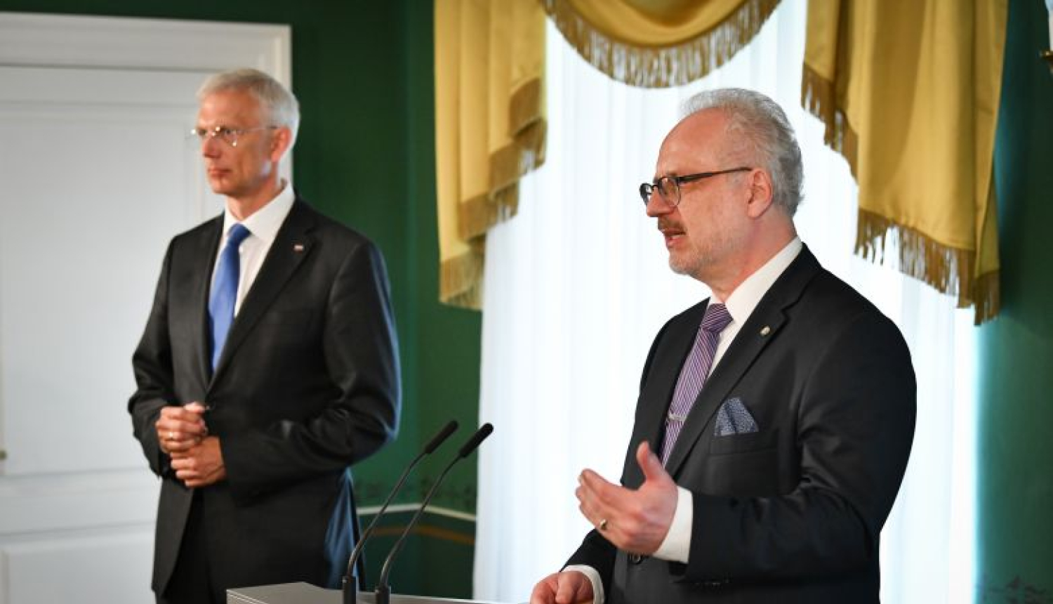 Valsts prezidenta Egila Levita un Ministru prezidenta Krišjāņa Kariņa mediju brīfings