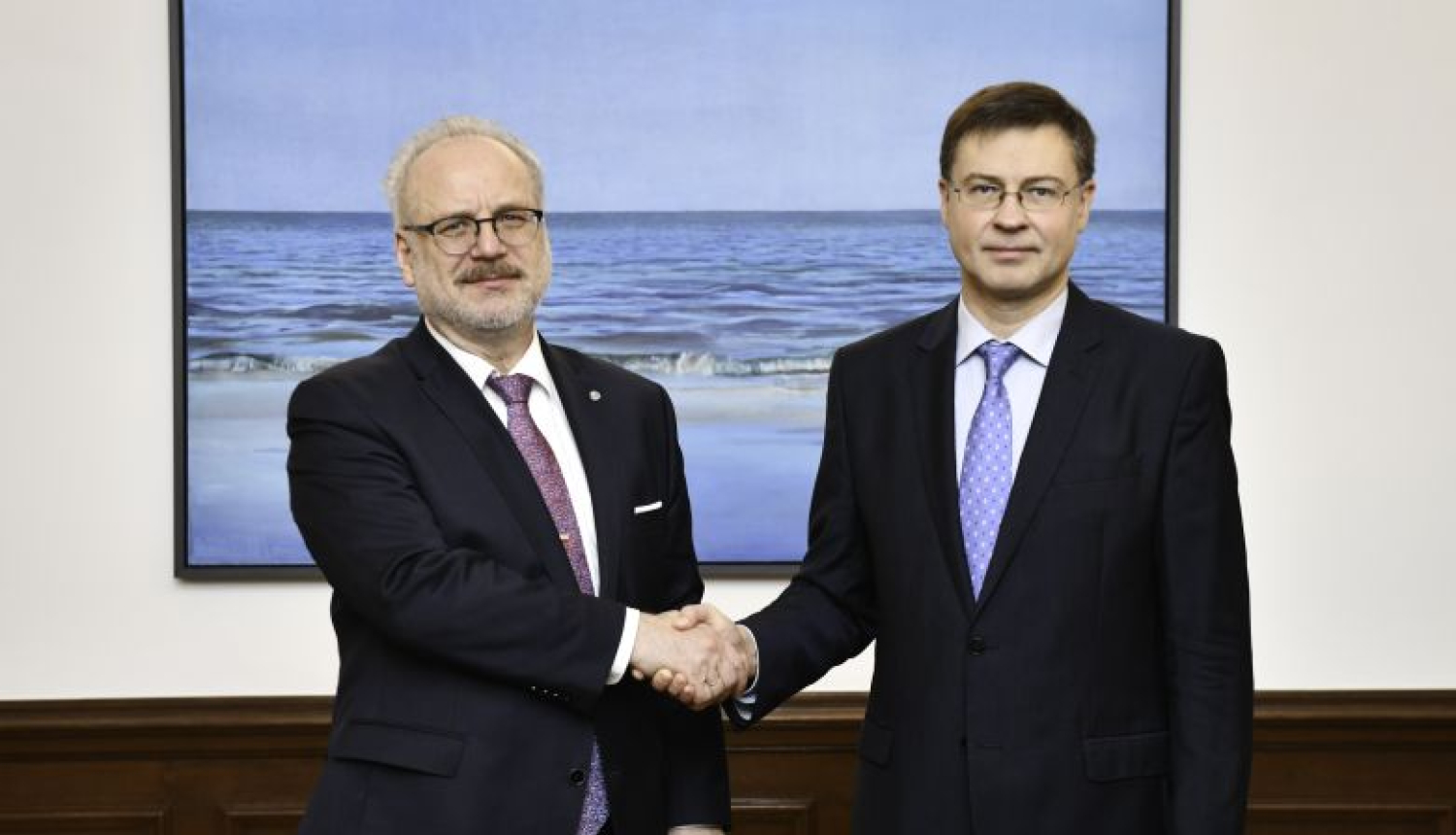 Valsts prezidenta Egila Levita tikšanās ar Eiropas Komisijas izpildviceprezidentu Valdi Dombrovski