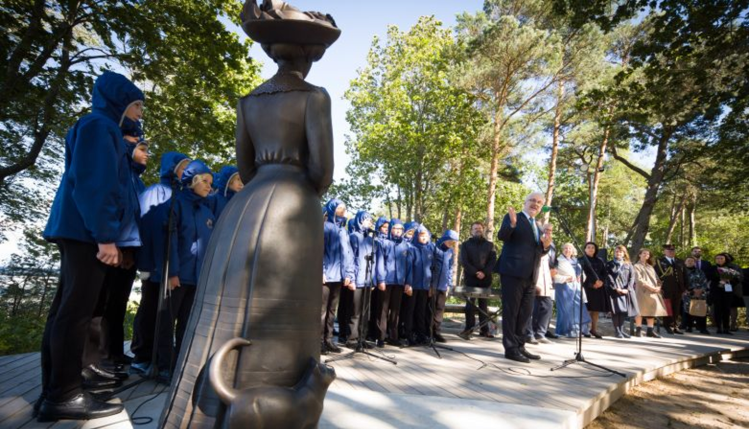Valsts prezidenta Egila Levita uzruna, atklājot vides objektu “Aspazija kāpās”