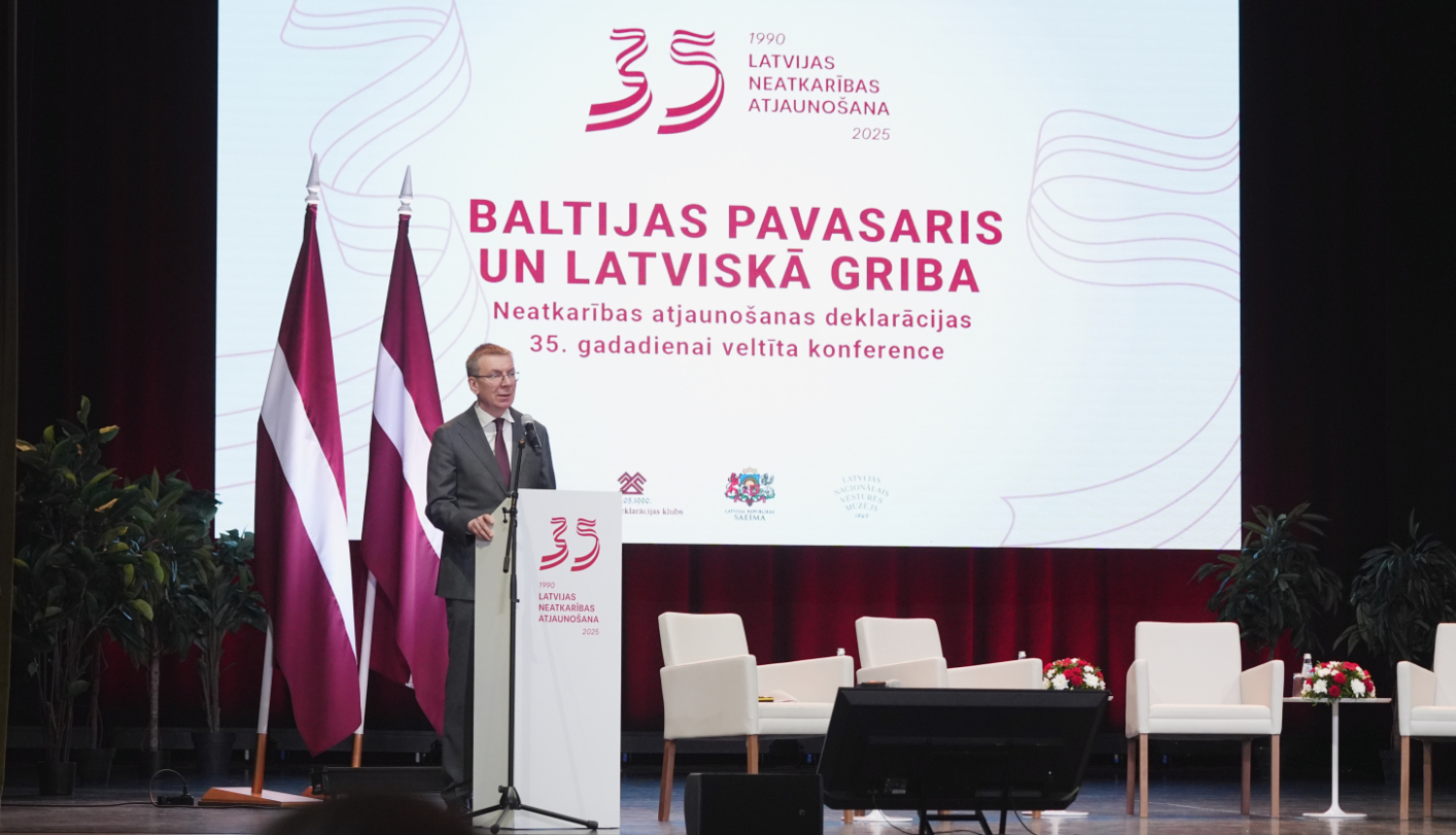 04.04.2025. Valsts prezidenta Edgara Rinkēviča dalība Neatkarības atjaunošanas deklarācijas 35. gadadienai veltītajā konferencē “Baltijas pavasaris un latviskā griba”