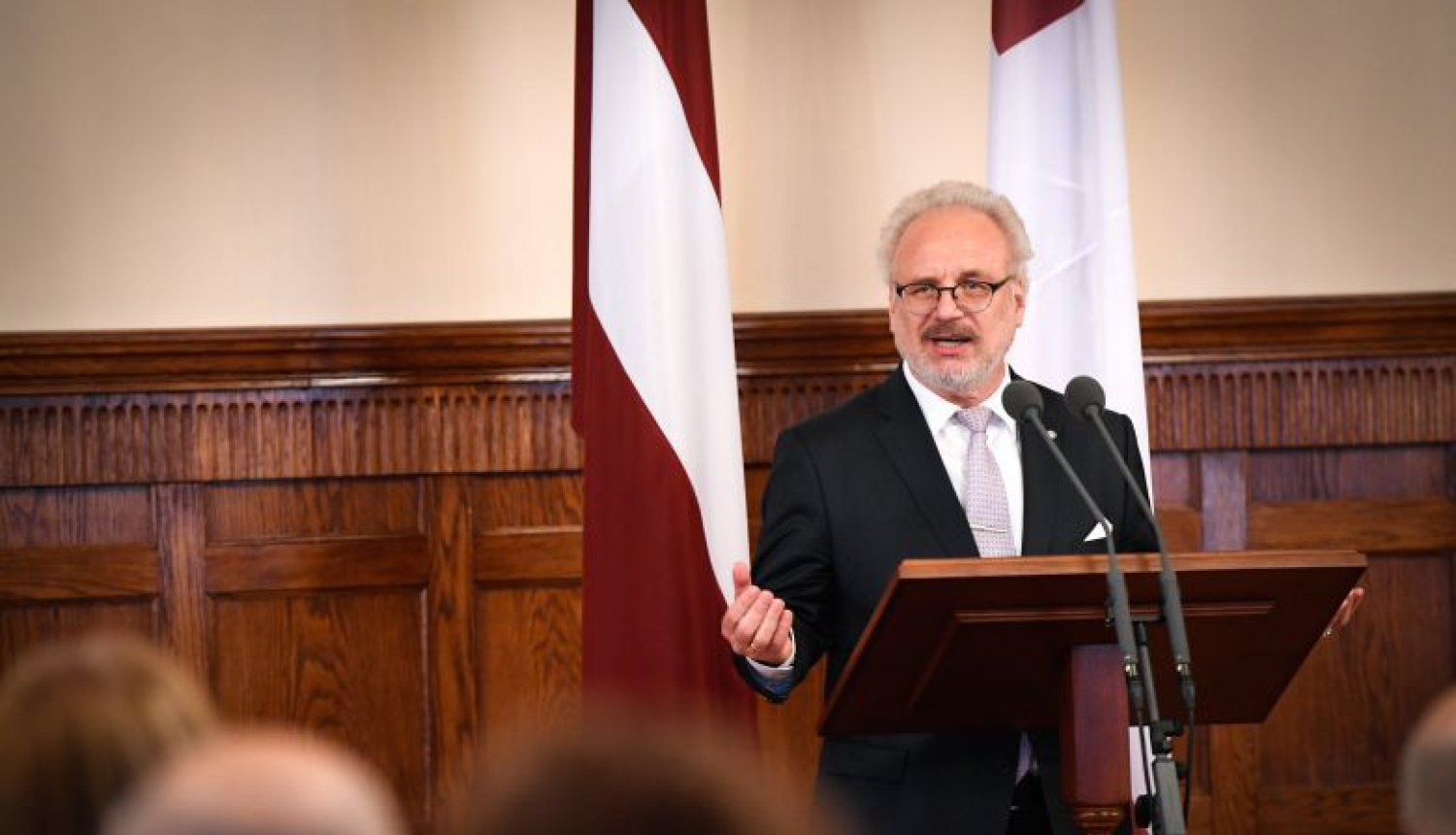 Valsts prezidenta Egila Levita uzruna Ata Kronvalda balvas pasniegšanas ceremonijā