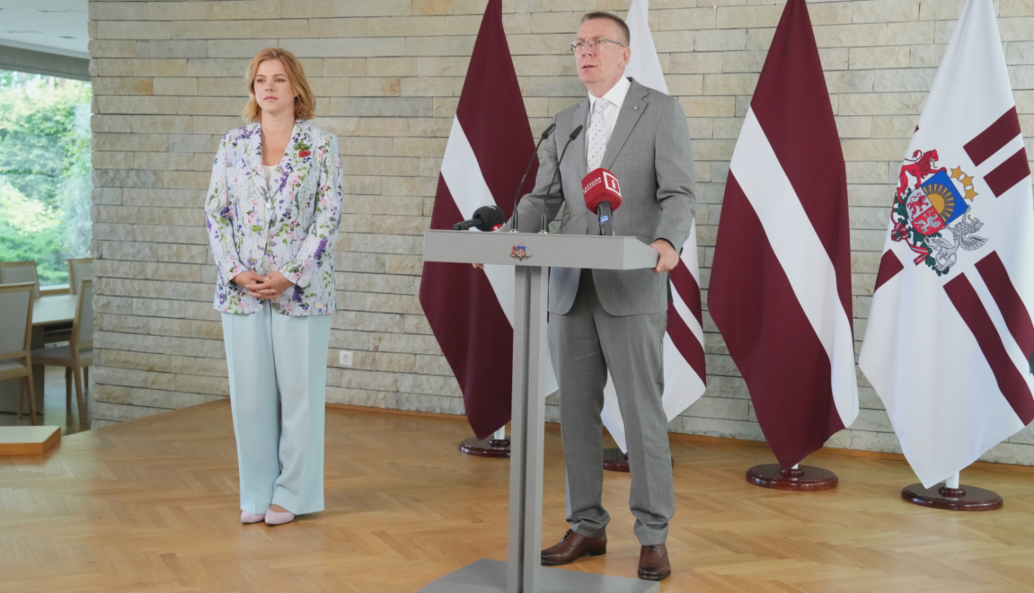 Valsts prezidenta Edgara Rinkēviča un Ministru prezidentes Evikas Siliņas preses konference