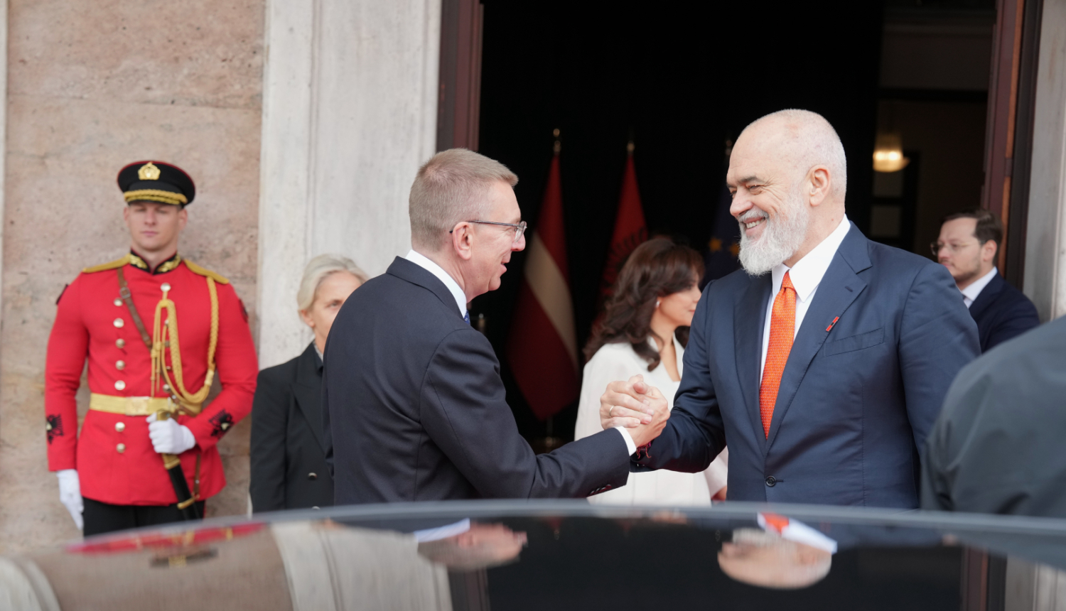 Valsts prezidenta Edgara Rinkēviča tikšanās ar Albānijas Republikas premjerministru Edi Ramu Tirānā, Albānijā