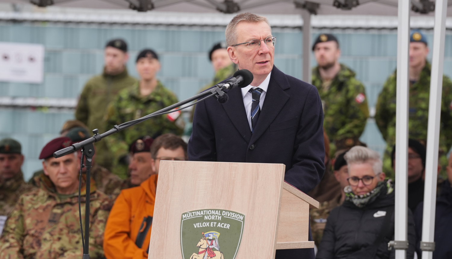 30.04.2026. Valsts prezidenta Edgara Rinkēviča dalība NATO Daudznacionālās divīzijas štāba “Ziemeļi” komandieru maiņas ceremonijā