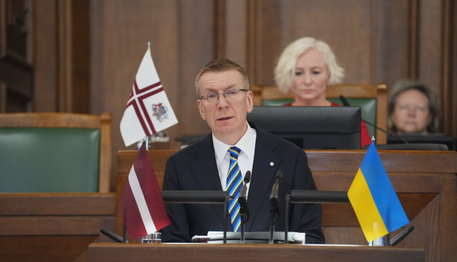 Valsts prezidenta Edgara Rinkēviča dalība Saeimas ārkārtas sēdē, pieminot Krievijas Federācijas pilna mēroga militārā iebrukuma Ukrainā ceturto gadadienu