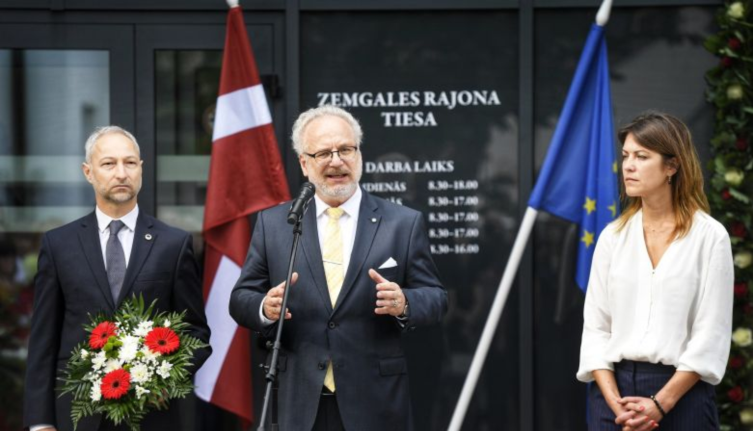 Valsts prezidenta Egila Levita uzruna Zemgales rajona tiesas Tukuma tiesu nama atklāšanas pasākumā