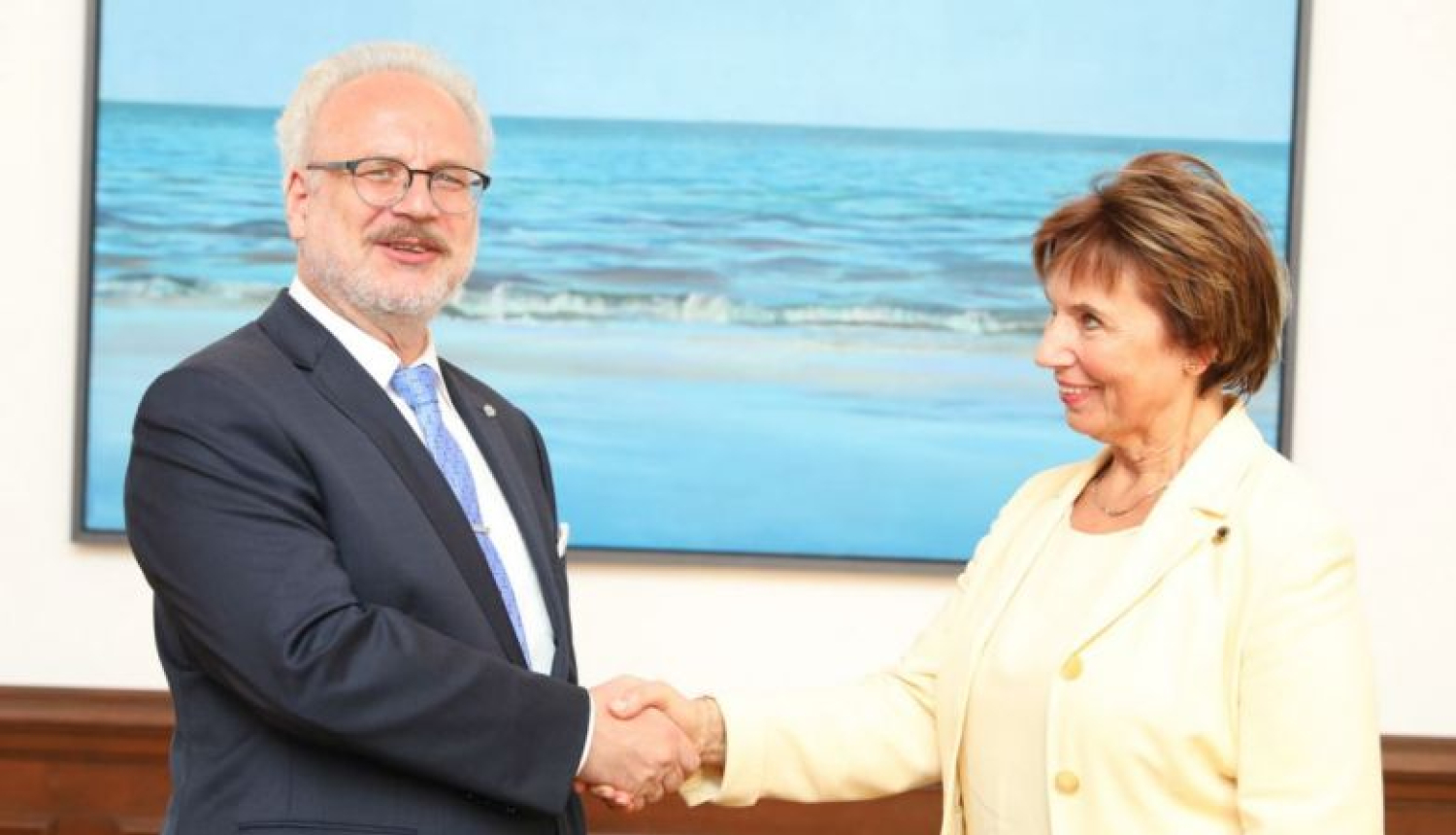 Valsts prezidents tiekas ar Saeimas priekšsēdētājas biedri Dagmāru Beitneri Le-Gallu