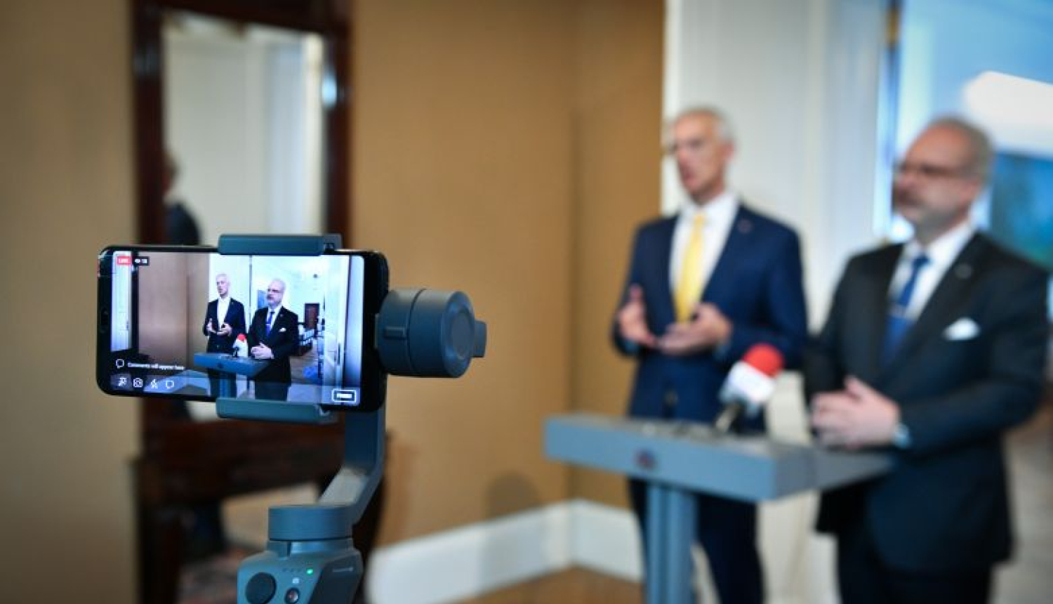 Valsts prezidenta Egila Levita un Ministru prezidenta Krišjāņa Kariņa preses konference
