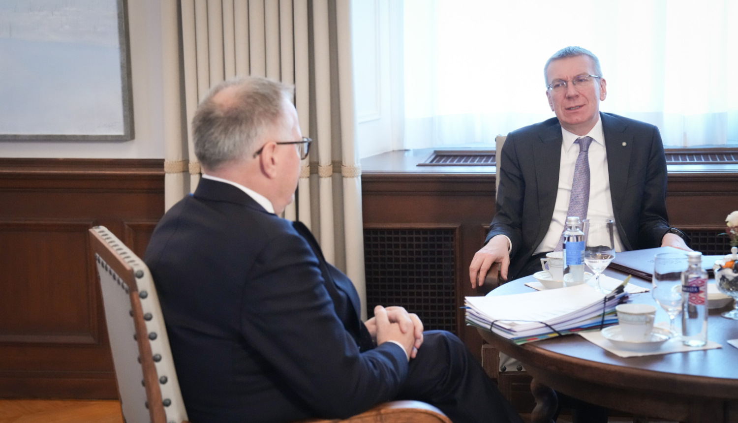 Valsts prezidenta Edgara Rinkēviča tikšanās ar finanšu ministru Arvilu Ašeradenu