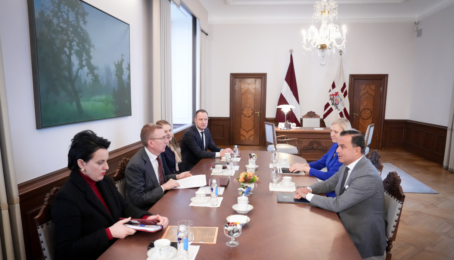 Valsts prezidenta Edgara Rinkēviča tikšanās ar veselības ministru Hosamu Abu Meri