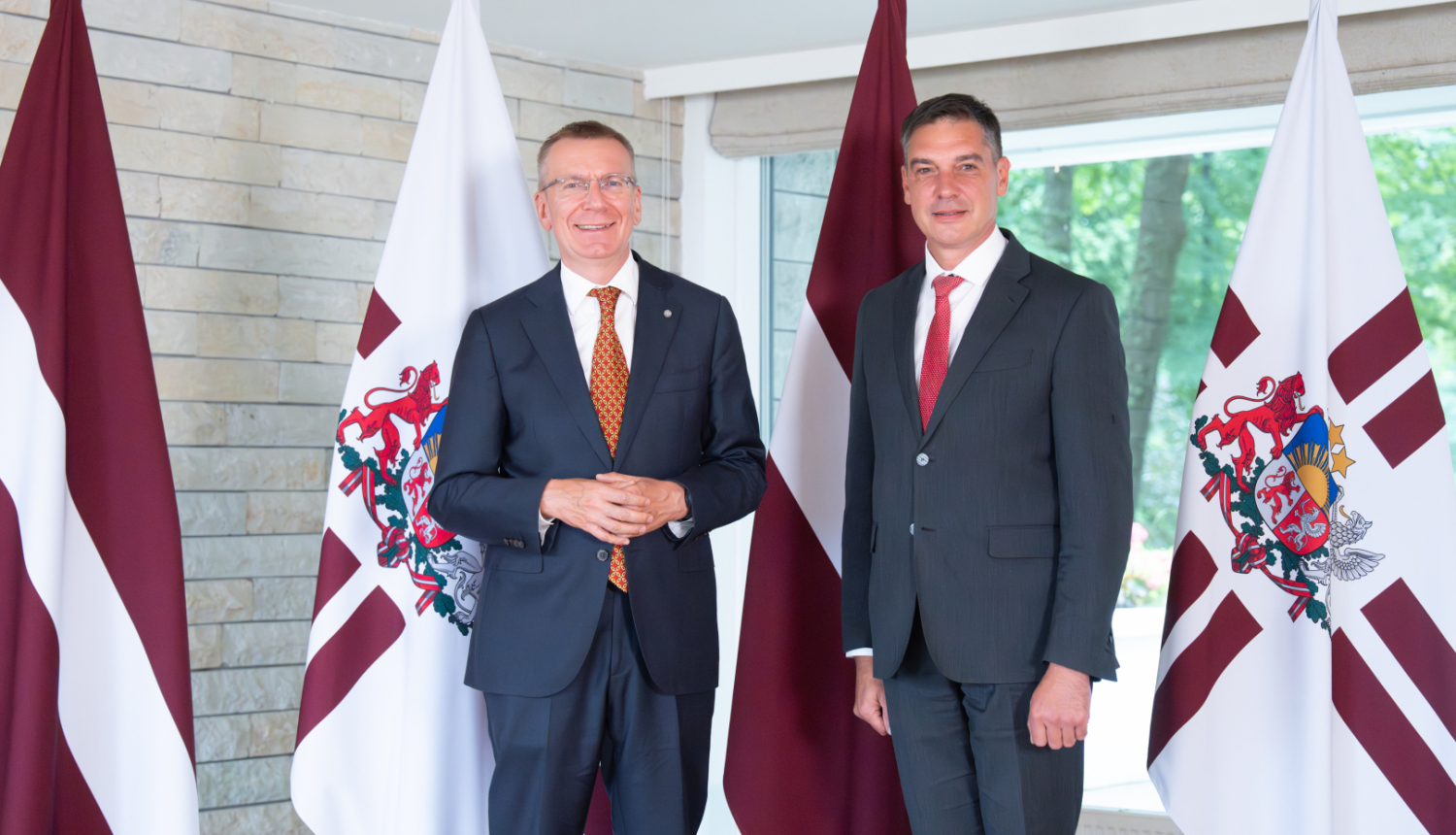 Valsts prezidents Edgars Rinkēvičs tiekas ar Liepājas domes priekšsēdētāju Gunāru Ansiņu