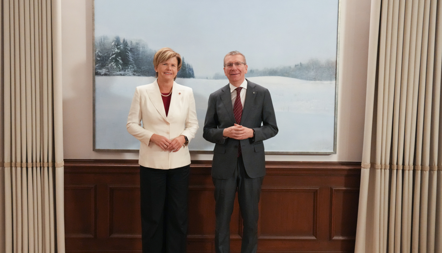 Valsts prezidenta Edgara Rinkēviča tikšanās ar ārlietu ministri Baibu Braži