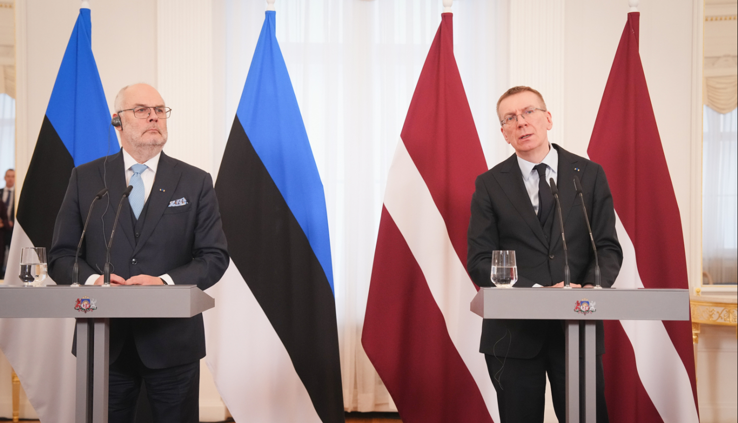 26.03.2025. Valsts prezidenta Edgara Rinkēviča un Igaunijas Republikas prezidenta Alara Karisa tikšanās un preses konference