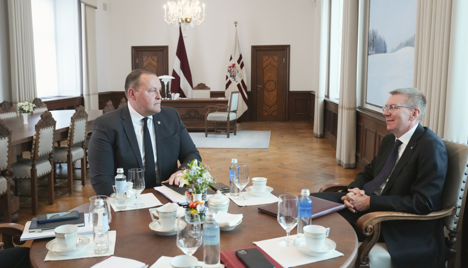 08.05.2025. Valsts prezidenta Edgara Rinkēviča tikšanās ar iekšlietu ministru Rihardu Kozlovski