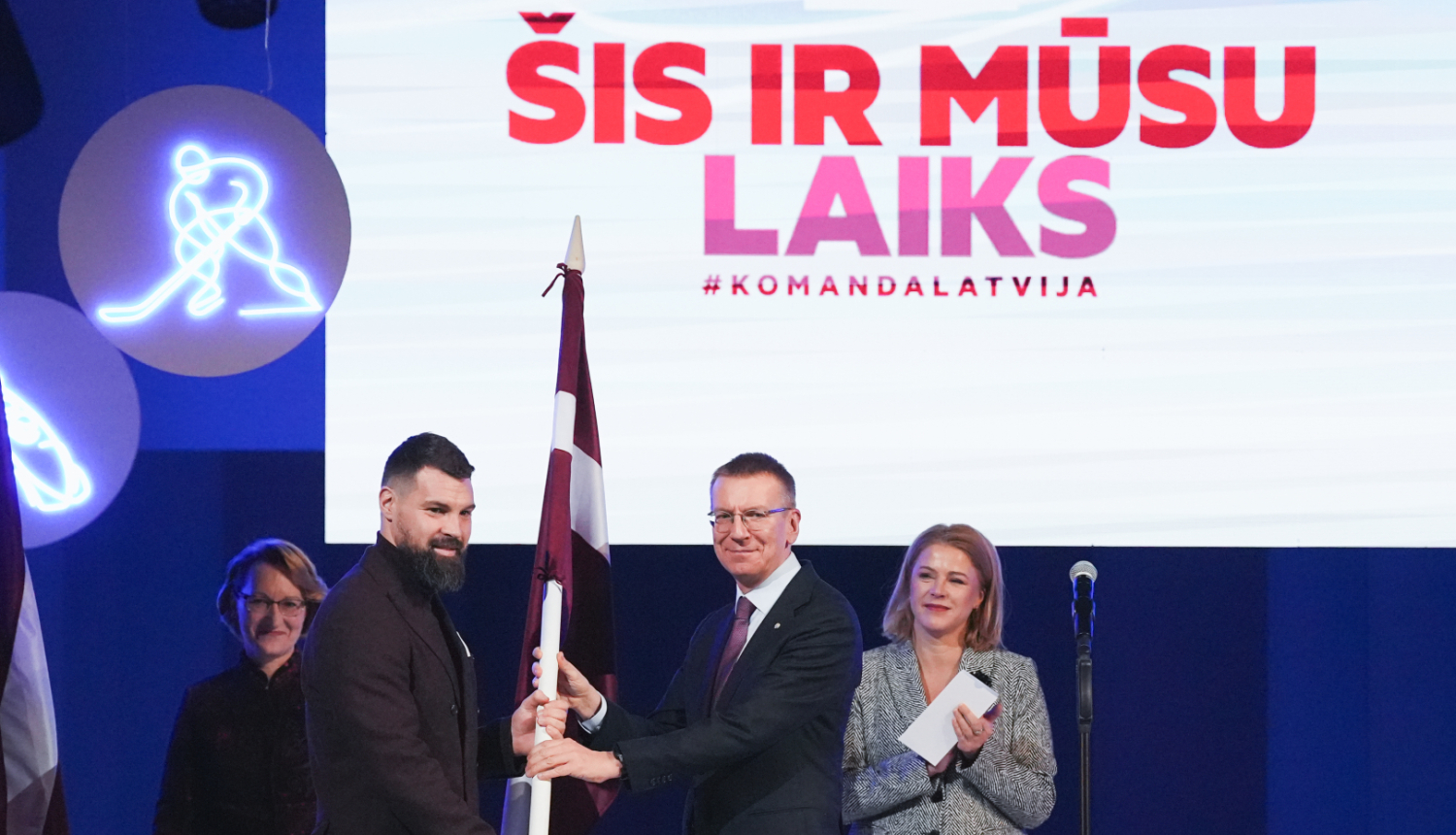28.01.2026. Valsts prezidenta Edgara Rinkēviča dalība “Komanda Latvija” prezentācijas un XXV ziemas olimpisko spēļu Latvijas valsts karognesēju paziņošanas pasākumā
