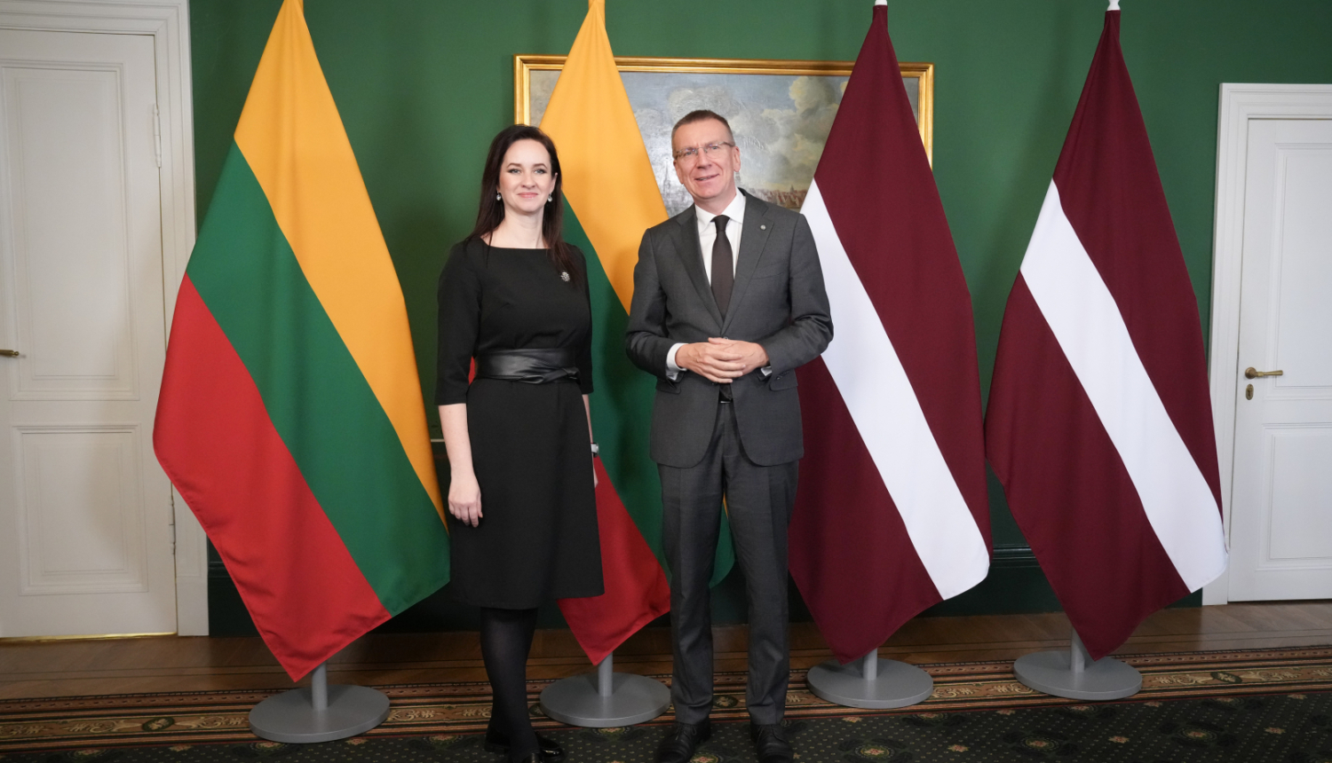 Valsts prezidents Edgars Rinkēvičs tiekas ar Lietuvas premjerministri Ingu Ruģinieni