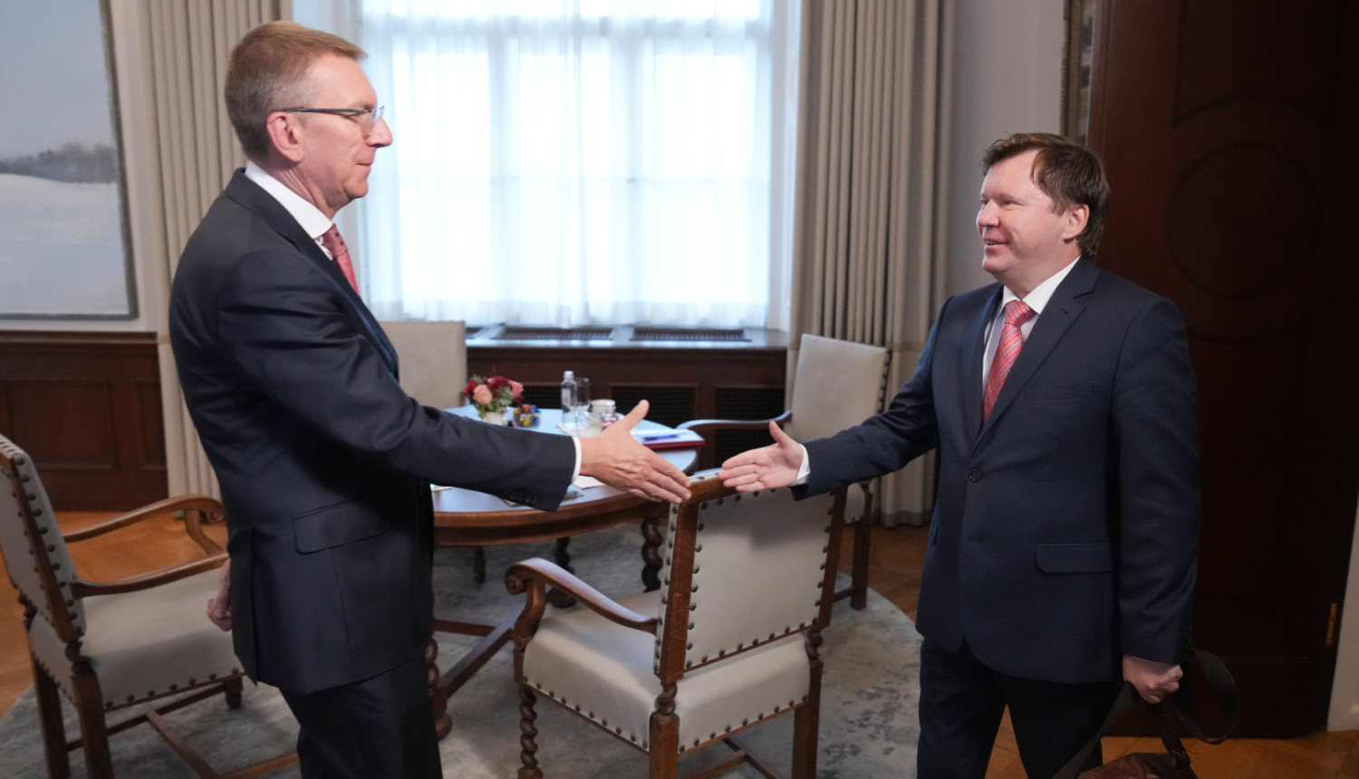 Valsts prezidenta Edgara Rinkēviča tikšanās ar Valsts konkurētspējas komisijas priekšsēdētāju Arni Sauku