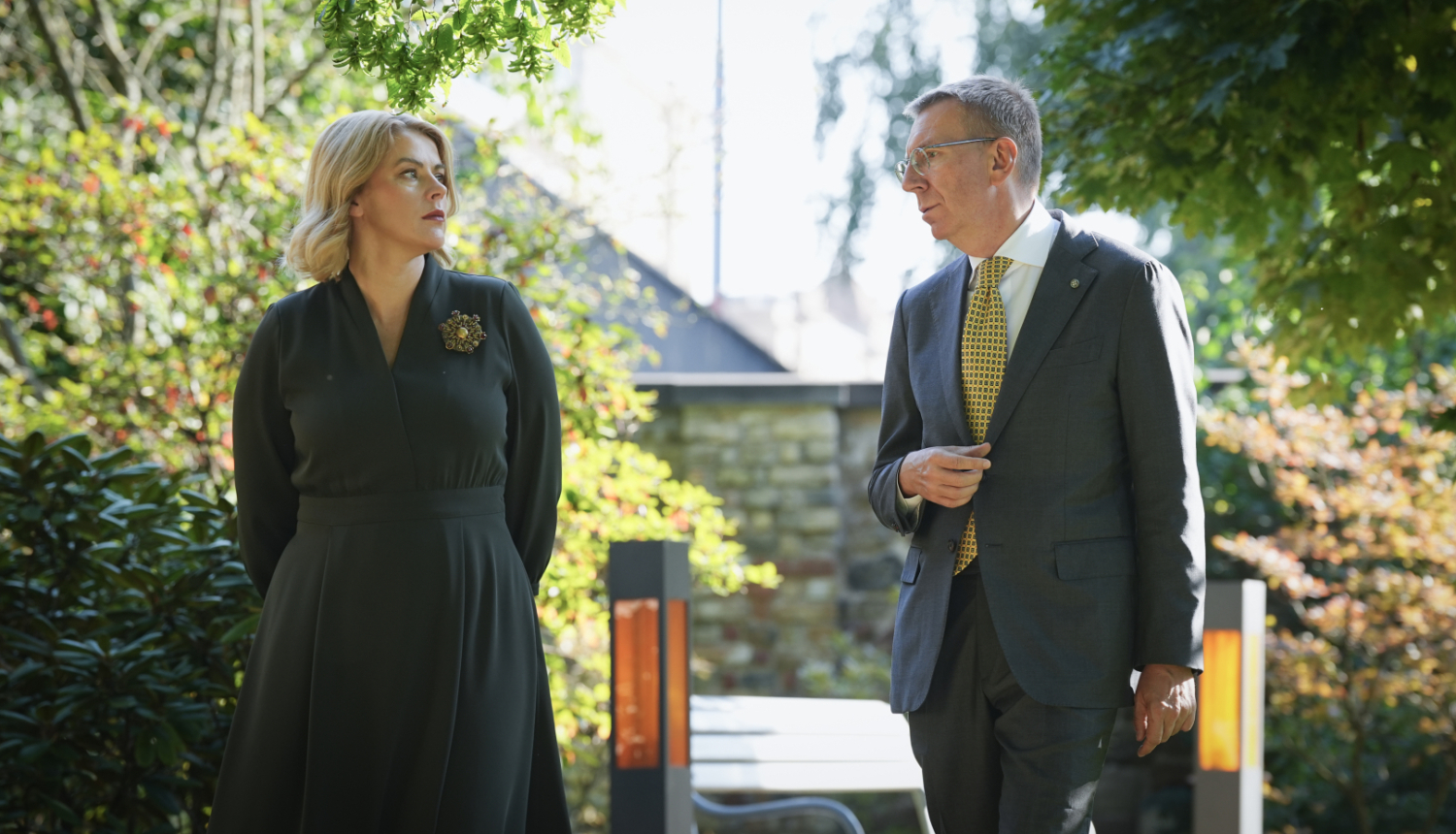 Valsts prezidenta Edgara Rinkēviča un Ministru prezidentes Evikas Siliņas tikšanās un kopīga preses konference Rīgas pilī