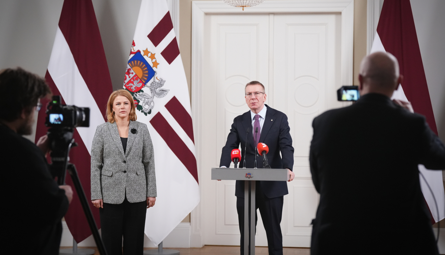 Valsts prezidenta Edgara Rinkēviča un Ministru prezidentes Evikas Siliņas tikšanās un kopīga preses konference