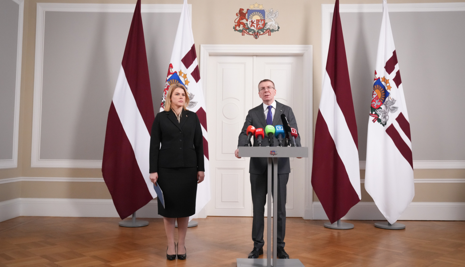 Valsts prezidenta Edgara Rinkēviča un Ministru prezidentes Evikas Siliņas preses konference