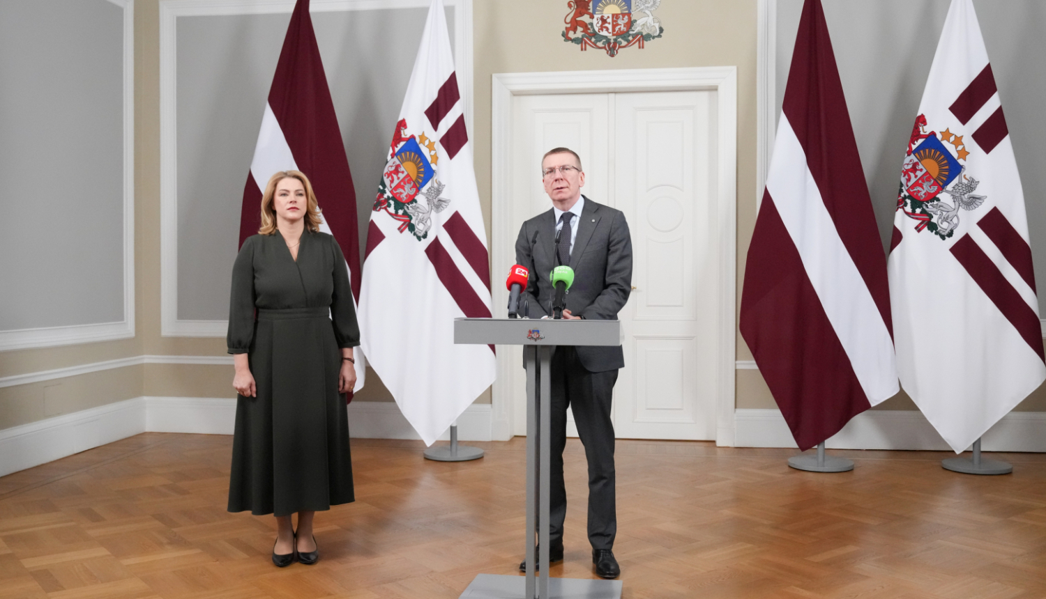 Valsts prezidenta Edgara Rinkēviča un Ministru prezidentes Evikas Siliņas kopīga preses konference