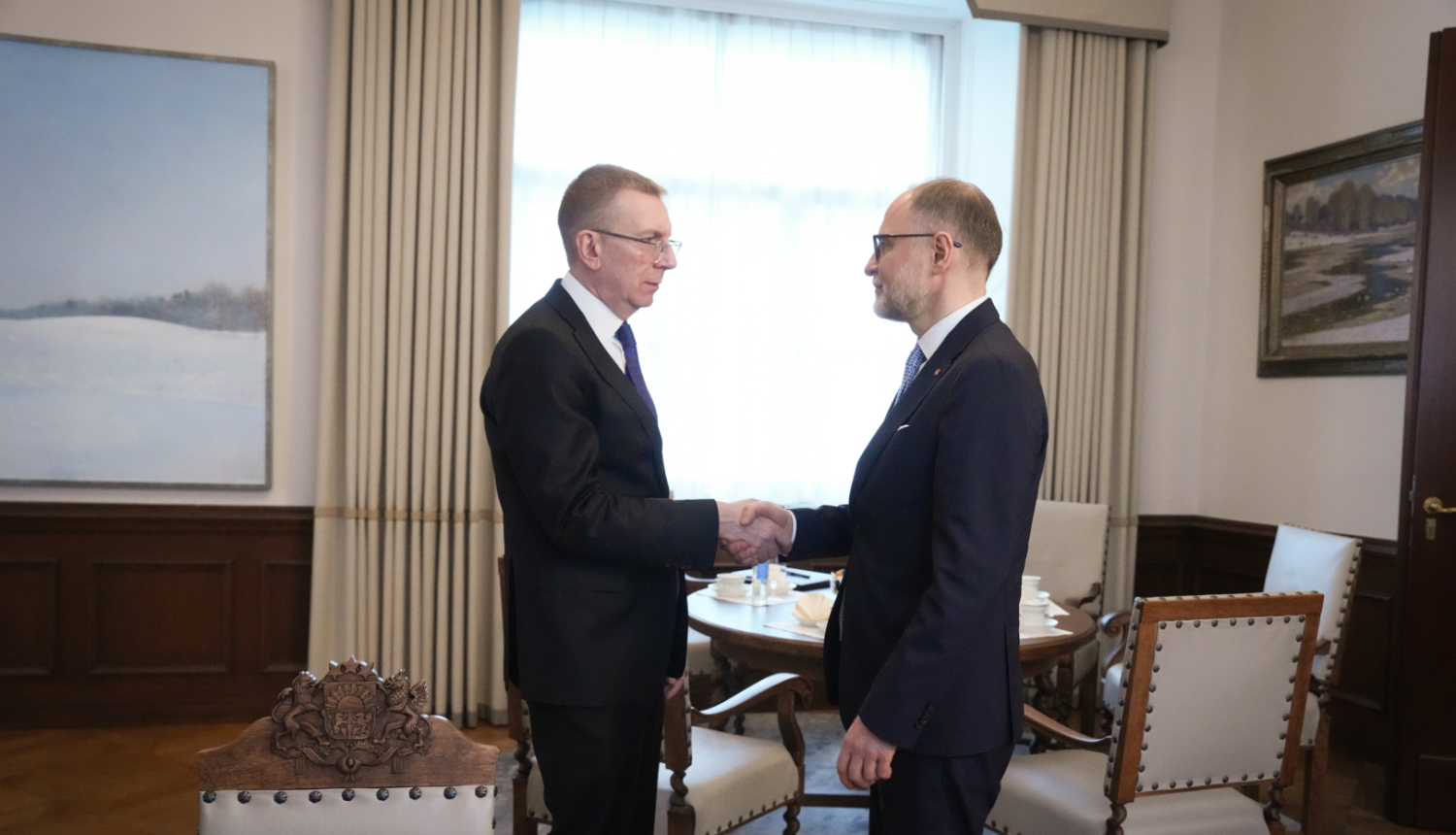 Valsts prezidenta Edgara Rinkēviča tikšanās ar aizsardzības ministru Andri Sprūdu