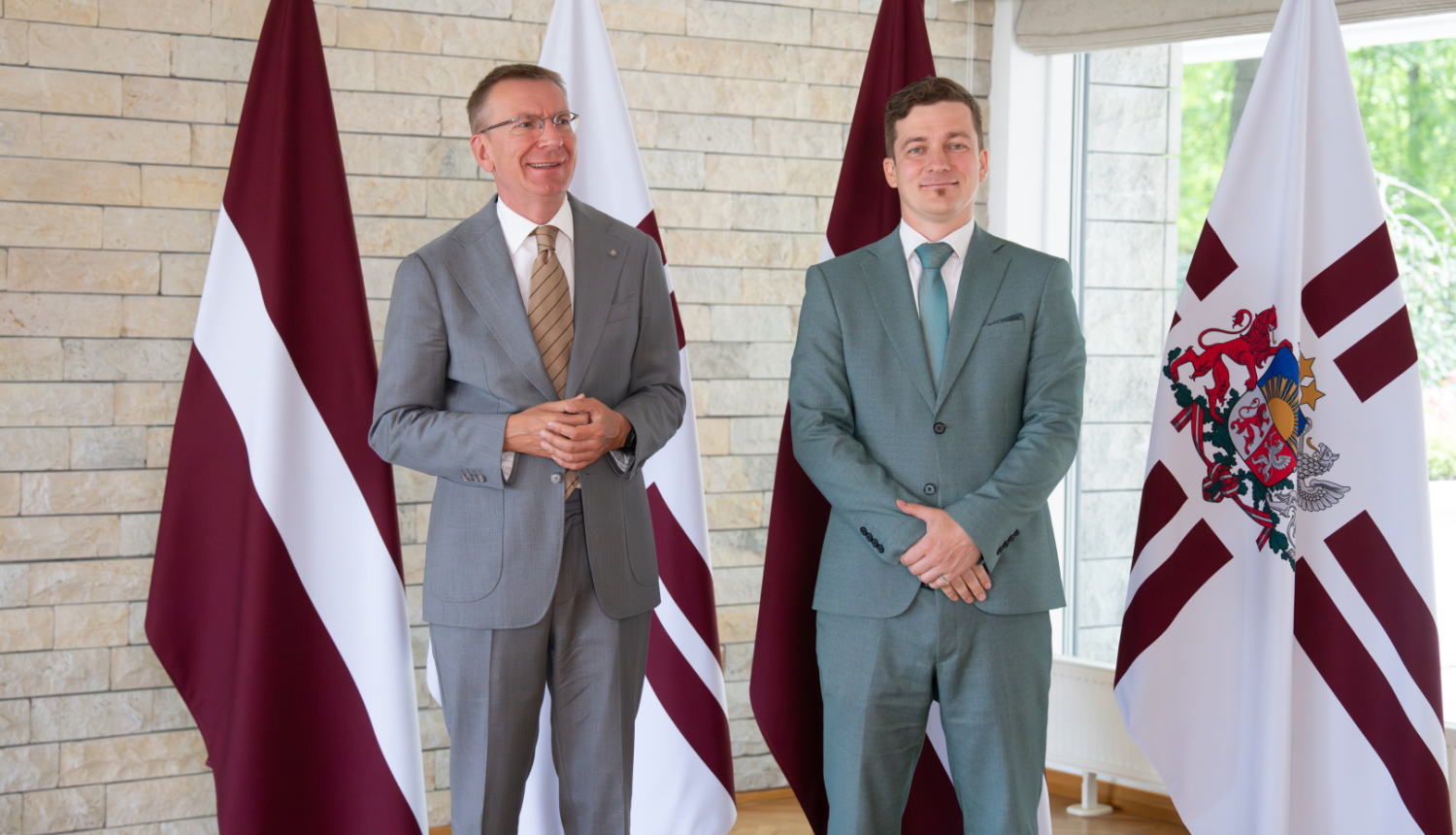 Valsts prezidents Edgars Rinkēvičs tiekas ar Centrālās vēlēšanu komisijas priekšsēdētāju Māri Zviedri