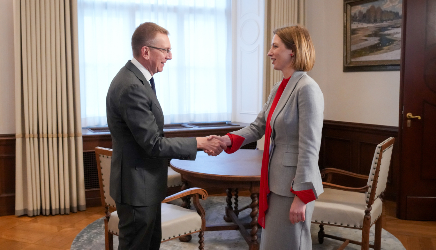 Valsts prezidenta Edgara Rinkēviča tikšanās ar kultūras ministri Agnesi Lāci