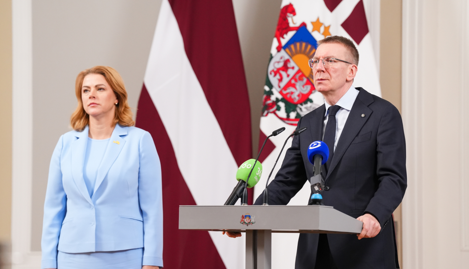 Valsts prezidenta Edgara Rinkēviča un Ministru prezidentes Evikas Siliņas tikšanās un kopīga preses konference