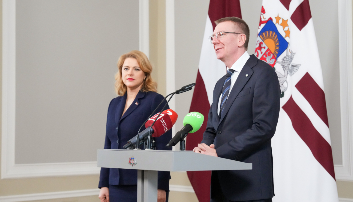 Valsts prezidenta Edgara Rinkēviča un Ministru prezidentes Evikas Siliņas kopīga preses konference