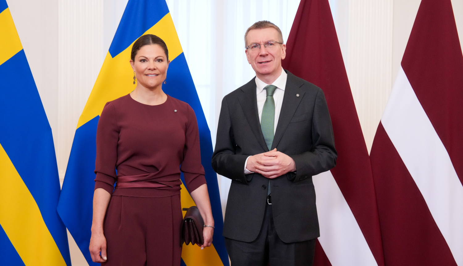 Valsts prezidents Edgars Rinkēvičs Rīgas pilī tiekas ar Zviedrijas kroņprincesi Viktoriju