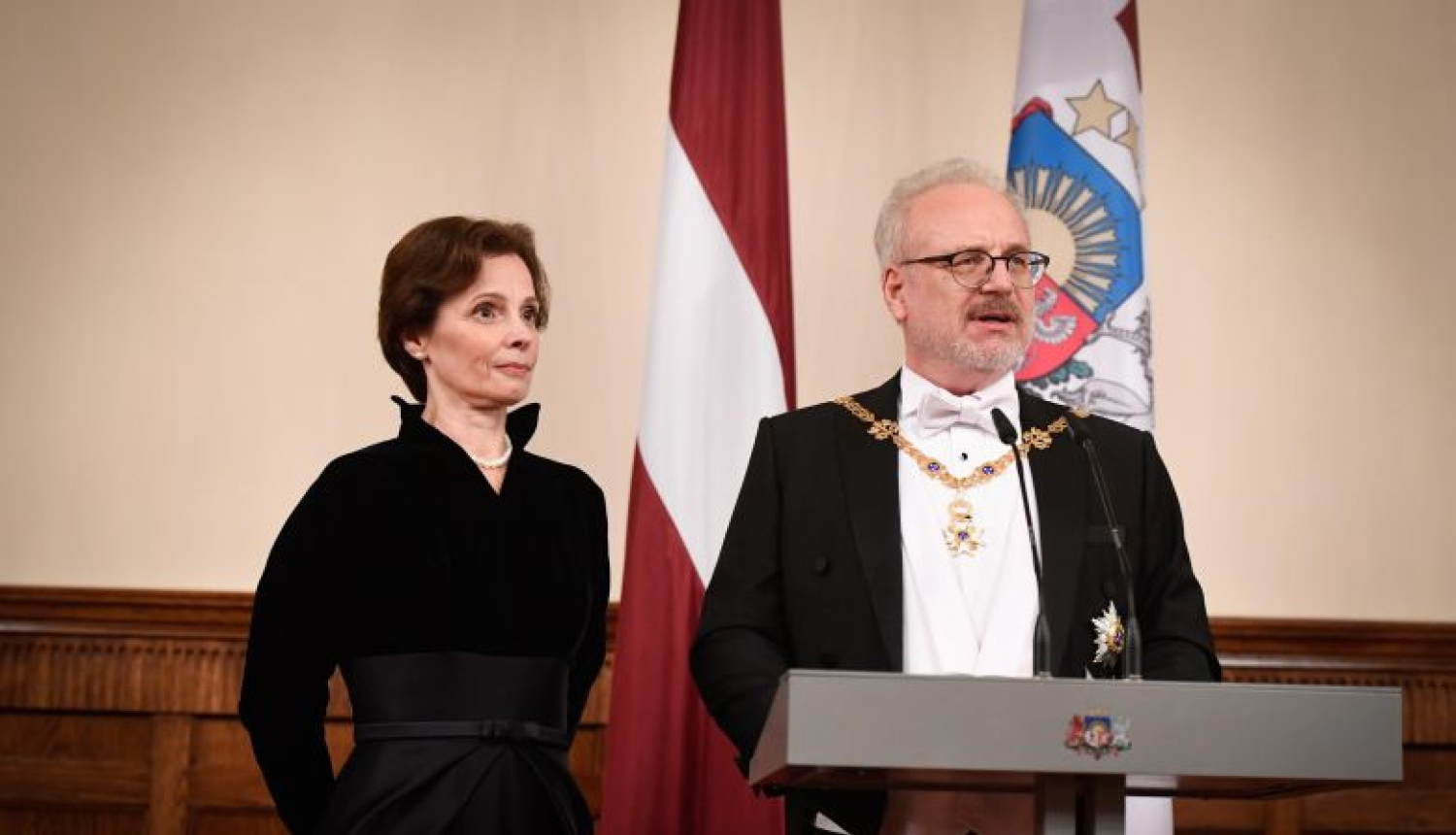 Valsts prezidenta Egila Levita apsveikums svinīgajā pieņemšanā par godu Latvijas Republikas proklamēšanas 101. gadadienai