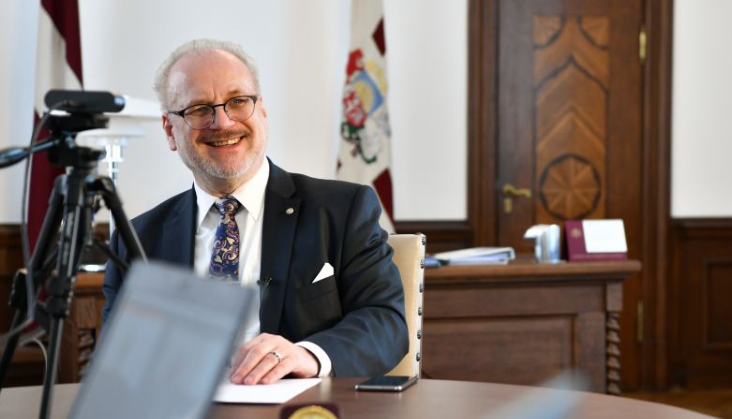 Valsts prezidenta Egila Levita lekcija vecāko klašu skolēniem “Kāpēc 4. maijs?”