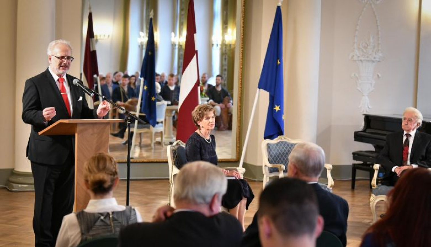 Valsts prezidenta Egila Levita uzruna Ilgoņa Upmaļa grāmatas “Latvija–PSRS impērijas militarizētā kolonija” atvēršanas svētkos