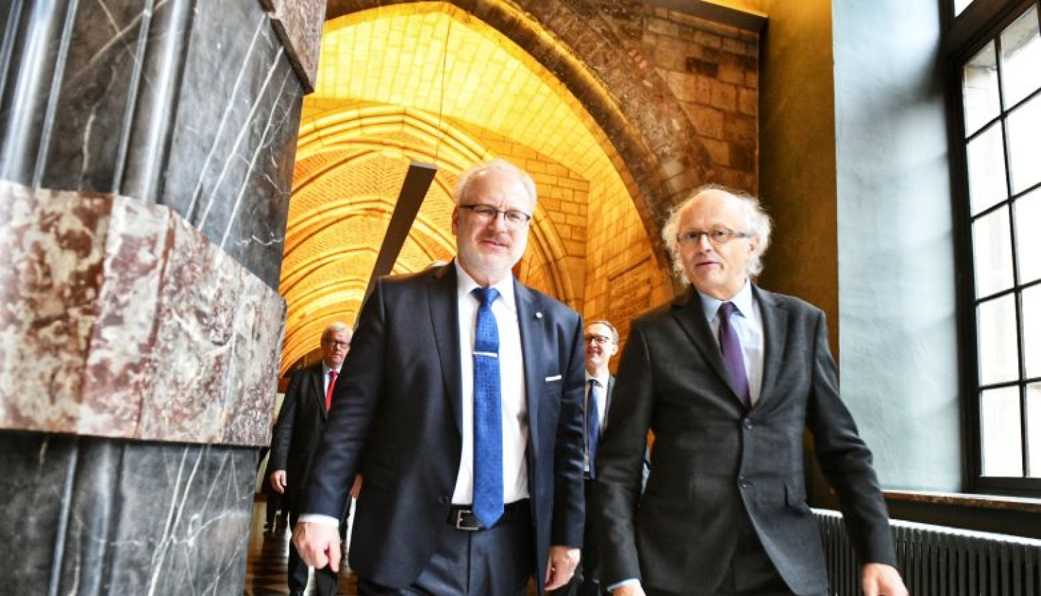 Valsts prezidents diskutē ar Beļģijas lielākās universitātes studentiem par demokrātijas attīstību