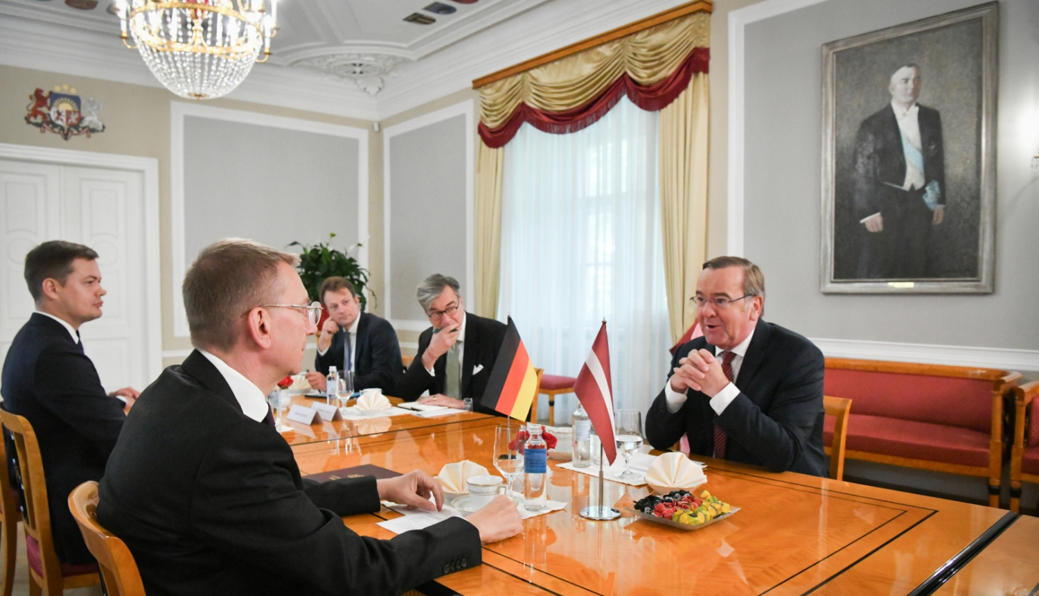 26.09.2023. Valsts prezidenta Edgara Rinkēviča tikšanās ar Vācijas aizsardzības ministru Borisu Pistoriusu (Boris Pistorius)