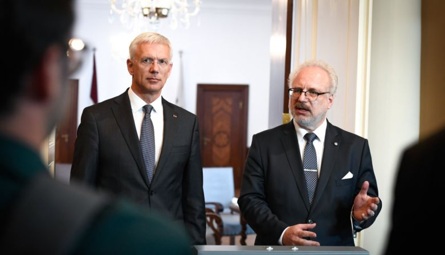 Preses konference pēc Valsts prezidenta Egila Levita tikšanās ar Ministru prezidentu Krišjāni Kariņu