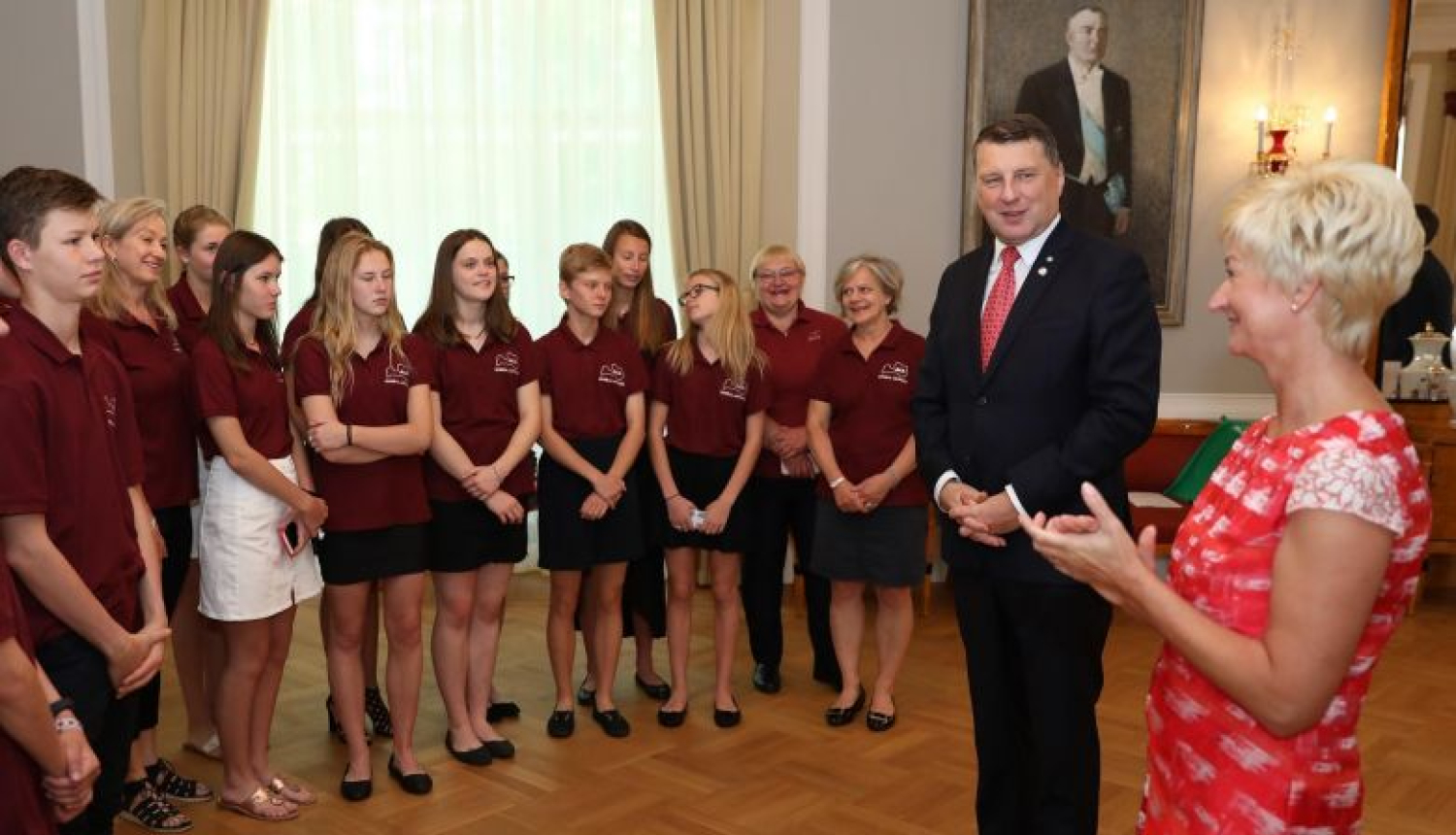 Valsts prezidents Rīgas pilī sveic projekta "Sveika, Latvija!" dalībniekus