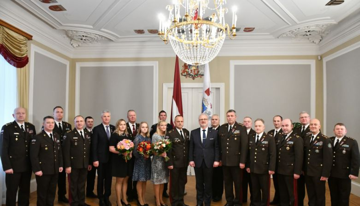 Valsts prezidenta Egila Levita uzruna, pasniedzot Brigādes ģenerāļa dienesta pakāpi Egilam Leščinskim