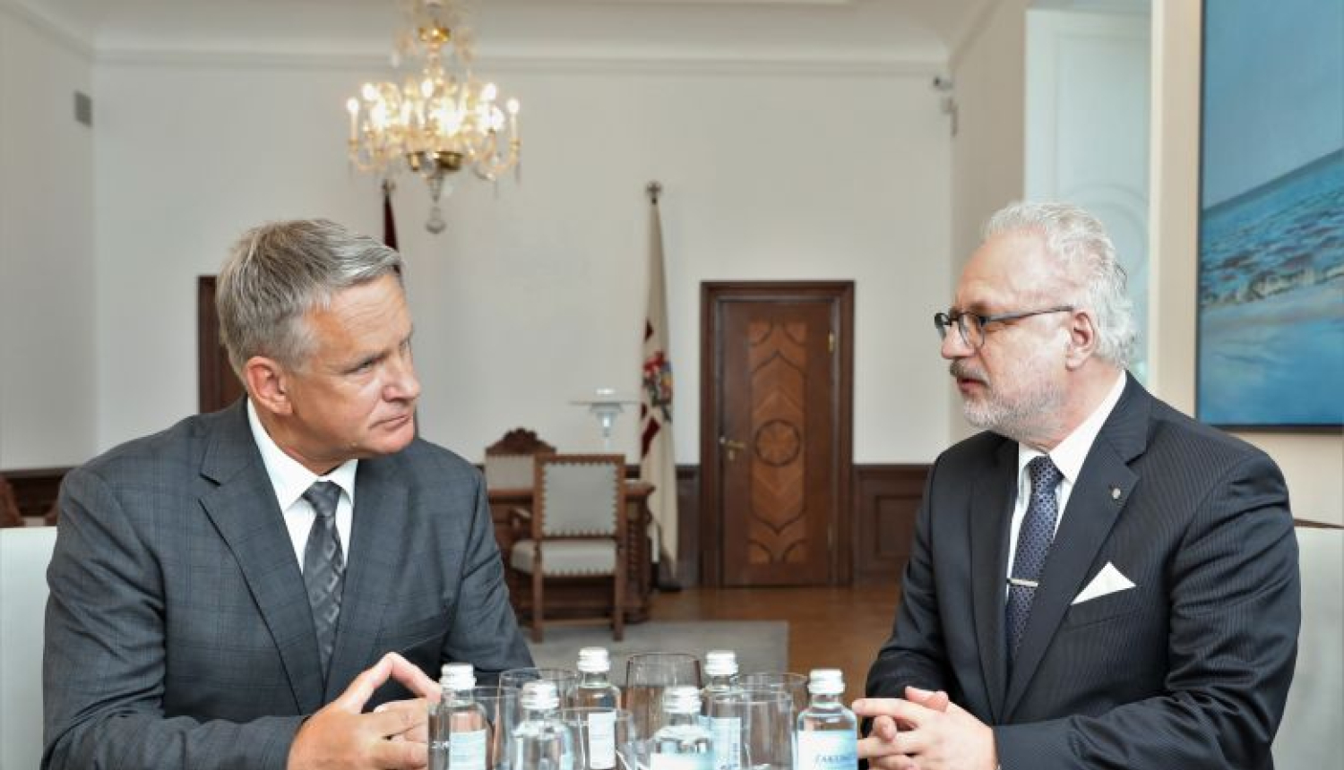 Valsts prezidenta Egila Levita tikšanās ar kultūras ministru Nauri Puntuli